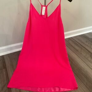 Amanda Uprichard Neon Pink Slip Dress